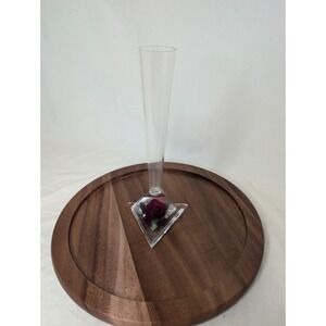 Vintage Acrylic Lucite RED Rose GEOMETRIC Bud Vase 8" Tall